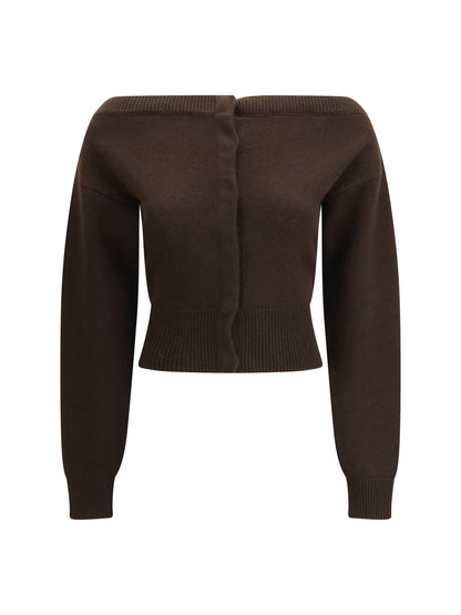 Tom Ford Soft cashmere open-neck shrunken Cardigan - Chocolate Torte