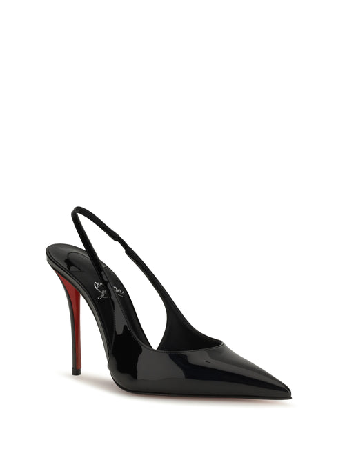 Christian Louboutin Miss Z slingback patent leather Pumps - Black/Lin Black