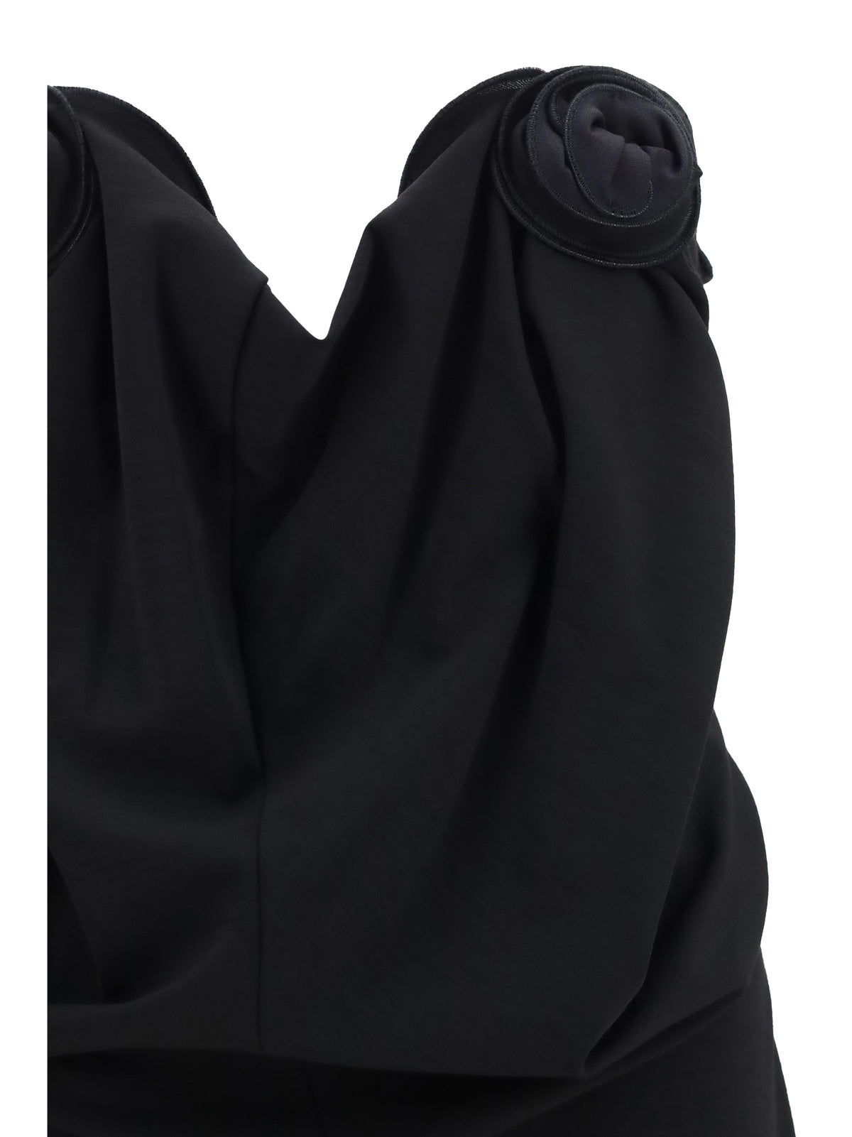 Magda Butrym Draped Dress with sculptural floral details - Black