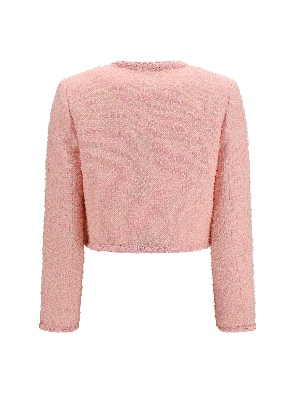Self-Portrait Bouclé Jacket - Pink