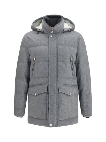 Brunello Cucinelli Cashmere Down Jacket - Grey Chiaro+Piombo
