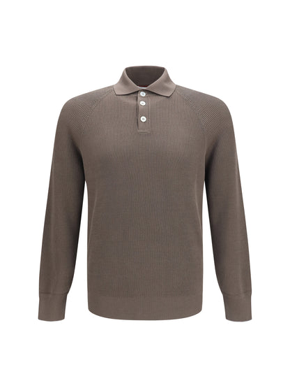 BRUNELLO CUCINELLI Long-sleeve knit Polo Shirt