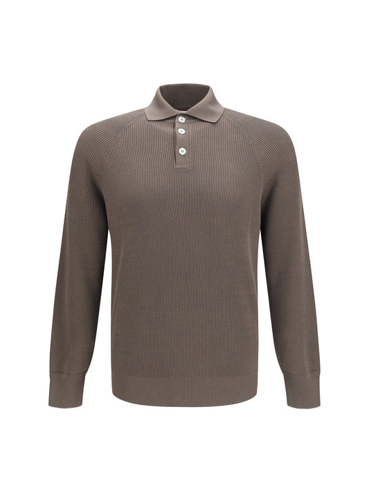 BRUNELLO CUCINELLI Long-sleeve knit Polo Shirt
