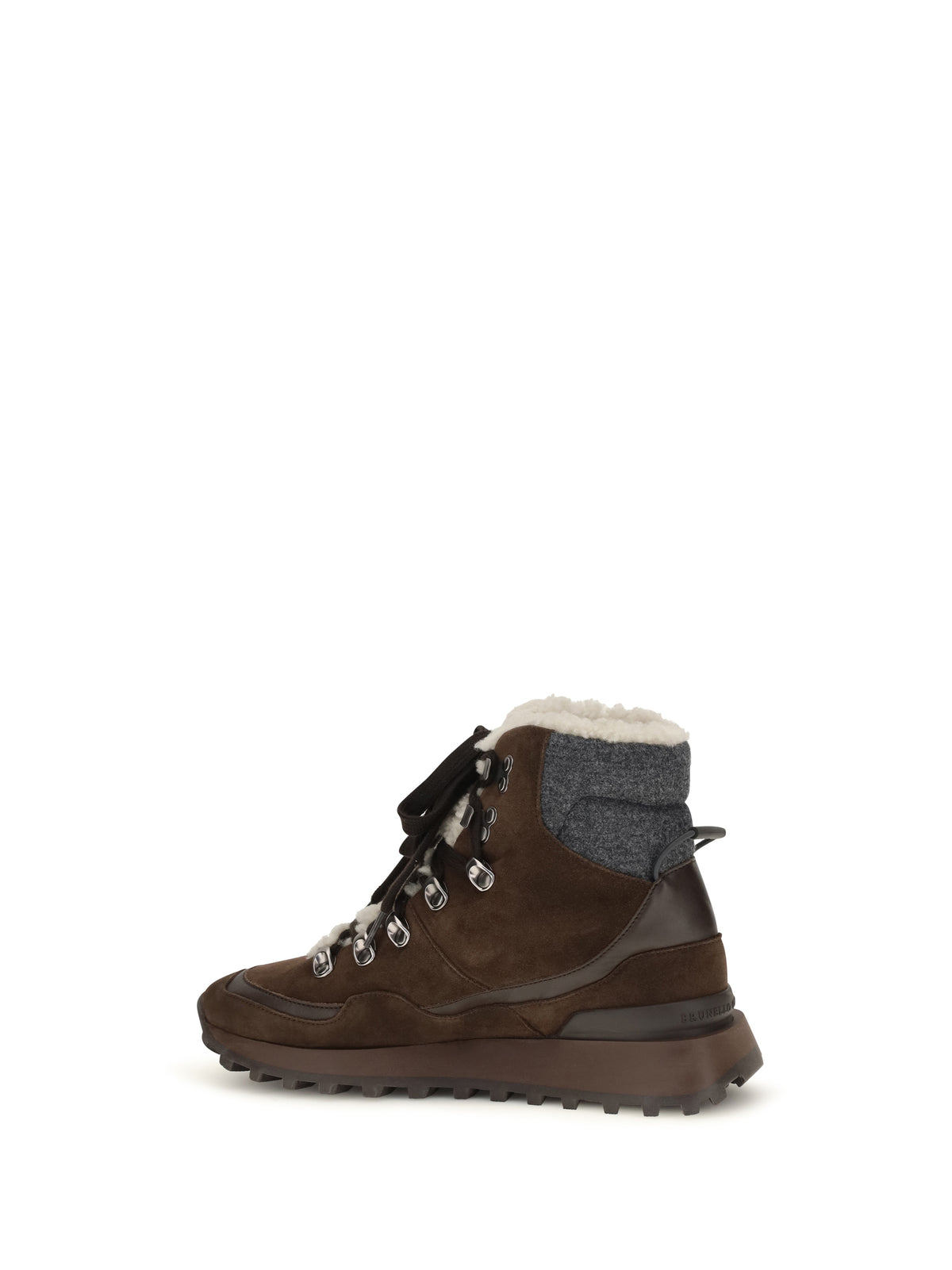 Brunello Cucinelli Suede lace-up Ankle Boots - Espresso