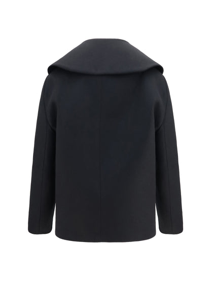 Balenciaga Structured high-neck Peacoat - Black