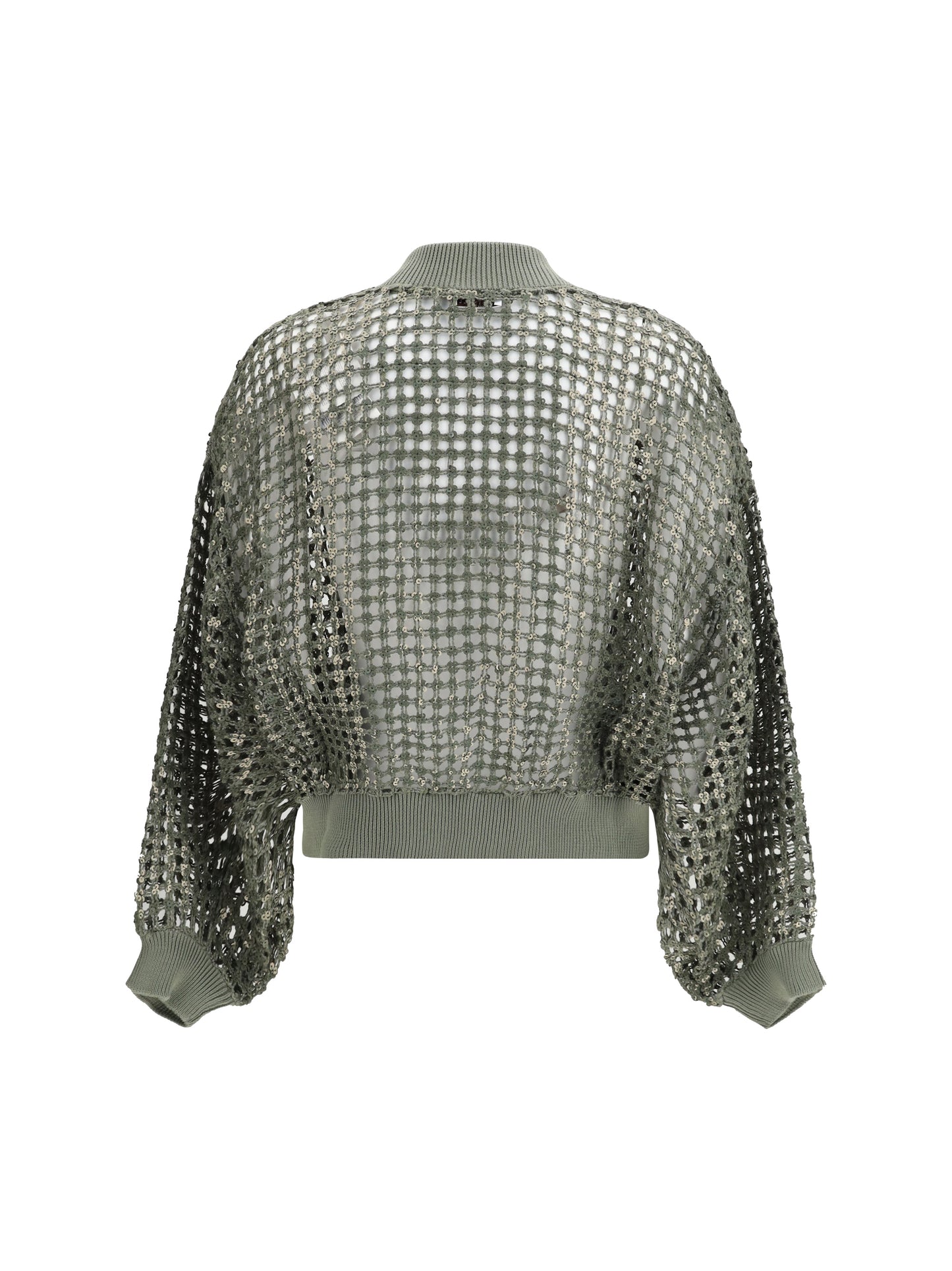 BRUNELLO CUCINELLI Solk and linen Dazzling Net Embroidery Cardigan