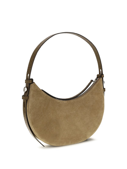 Tory Burch Romy suede crescent Shoulder Bag - Stone