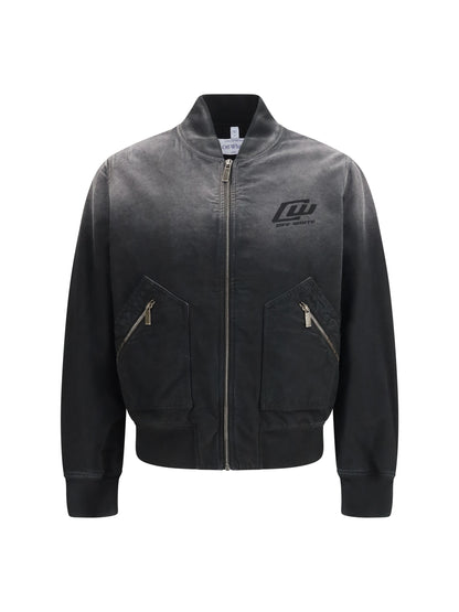 OFF-WHITE Washed denim Bomber Jacket