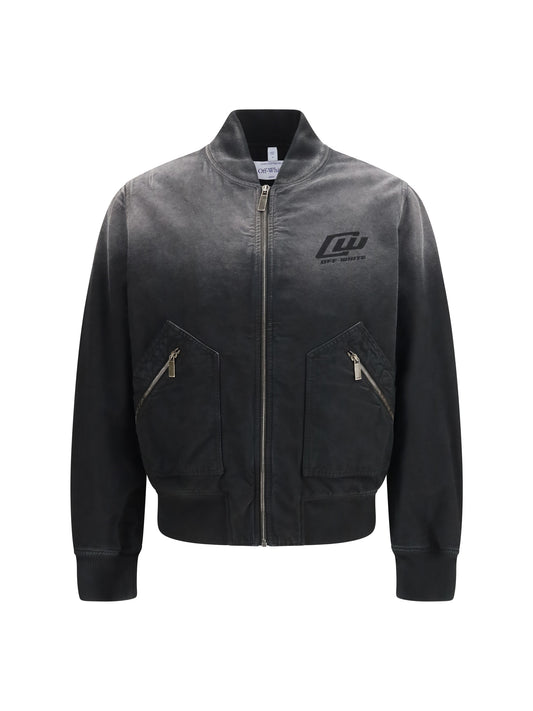 OFF-WHITE Washed denim Bomber Jacket