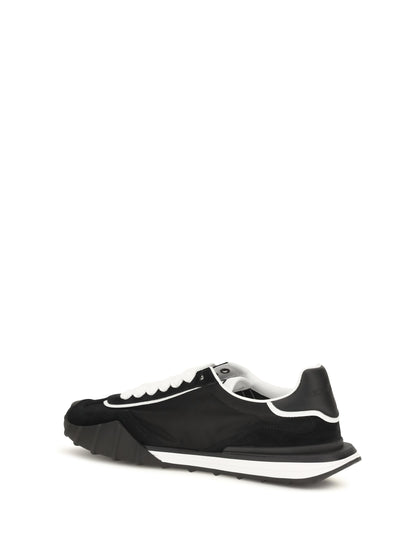 Dolce & Gabbana DG Logo leather Sneakers - Black/Black