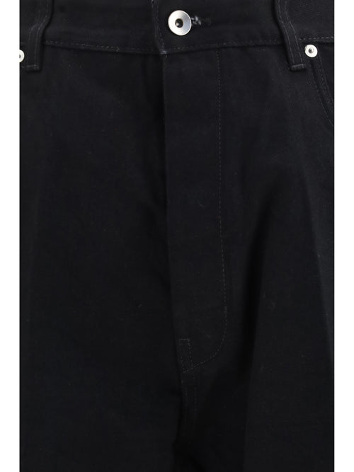 Rick Owens Frayed hem cotton Jeans - Black