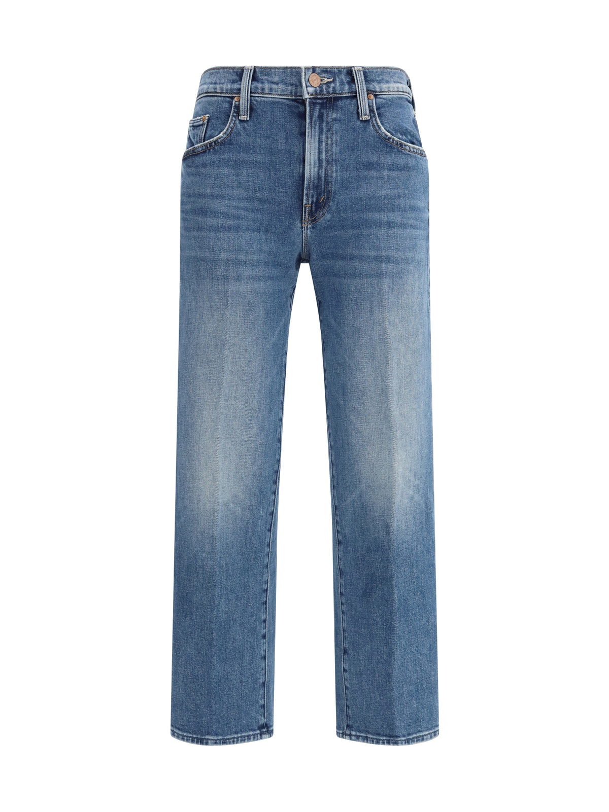 Mother Mid Rise Rambler Zip Ankle Fray Jeans - Tambourine Man
