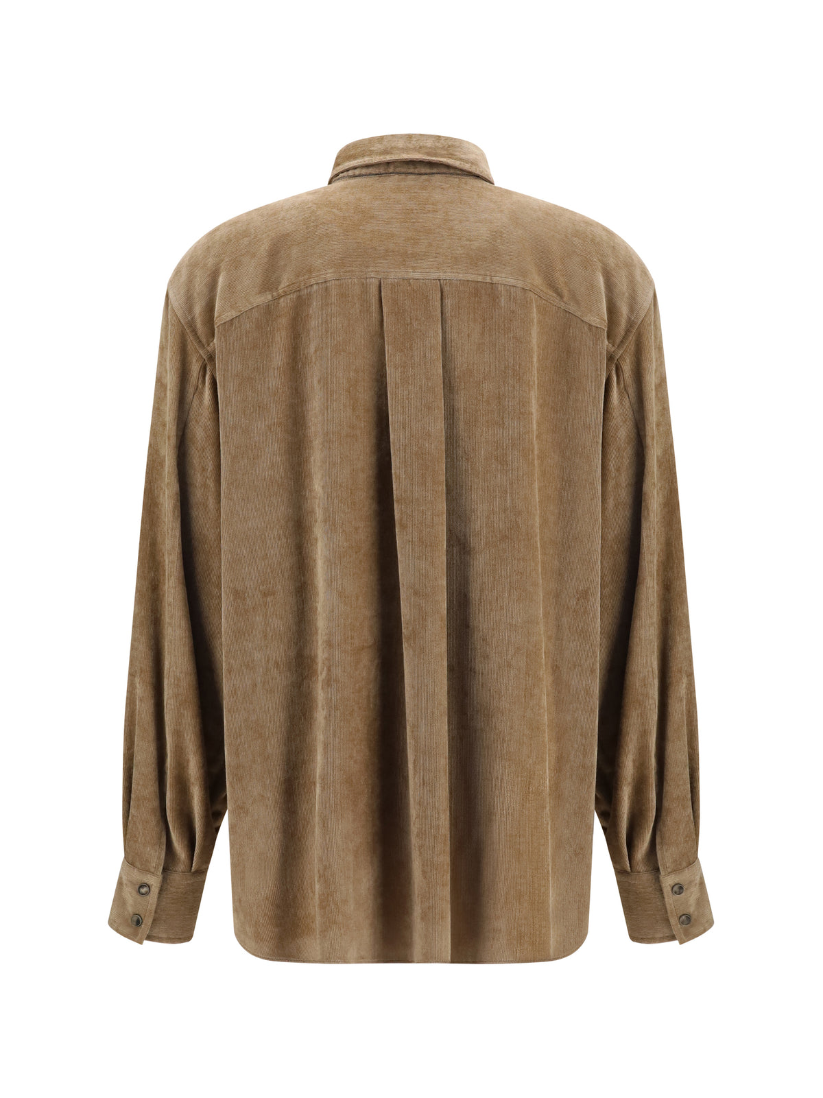 Brunello Cucinelli Snap-button Shirt in cashmere blend - Cappuccino