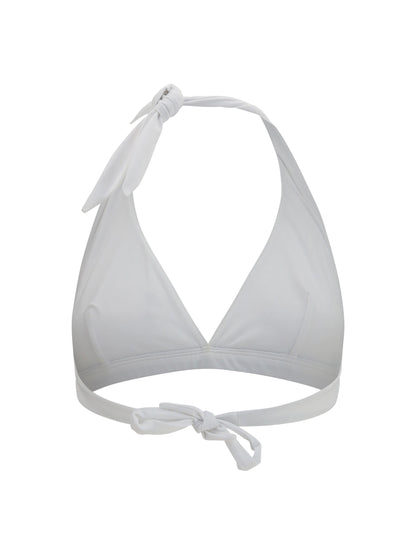 Brunello Cucinelli Tech jersey Bikini Top with monili - White