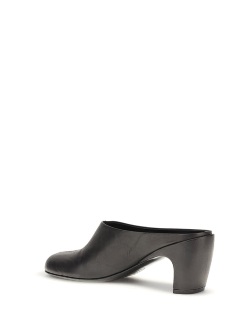 Dries Van Noten Leather Mules - Black