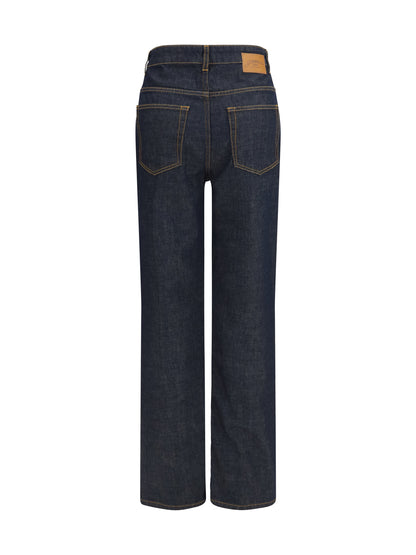 Ganni Slub Denim Fold Jeans - Rinse