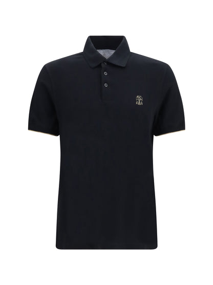 Brunello Cucinelli Cotton Polo - Nero+Amaretto
