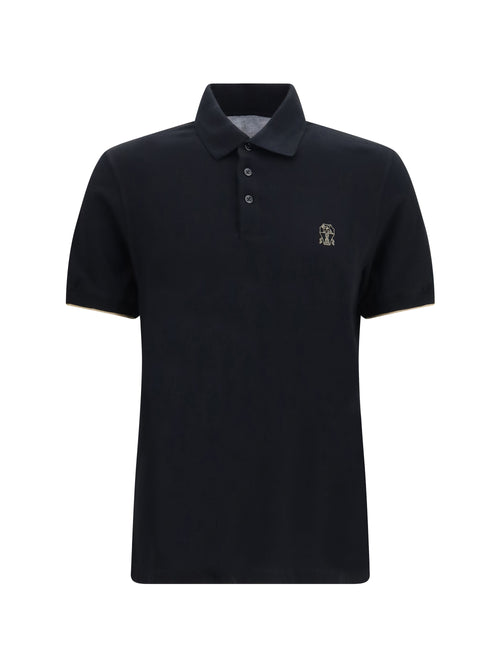 Brunello Cucinelli Cotton Polo - Nero+Amaretto