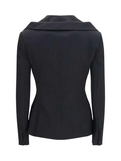 Alexander Mcqueen Structured off-shoulder Jacket with harness details - Black