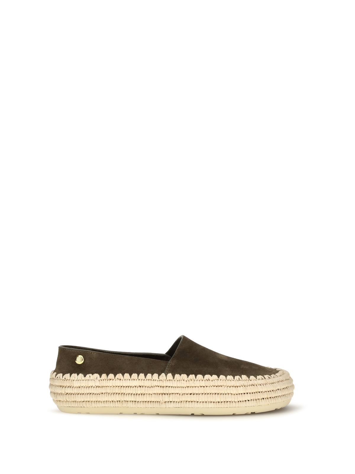 Loewe Rio suede and raffia Espadrillas - Khaki Green