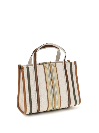 Chloé Small Woody Loop canvas Tote Bag - Pure Brown