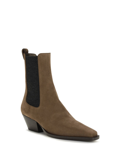 Brunello Cucinelli Suede texan Ankle Boots - Caramello