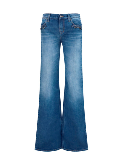 GUCCI Stretch cotton Jeans with Horsebit