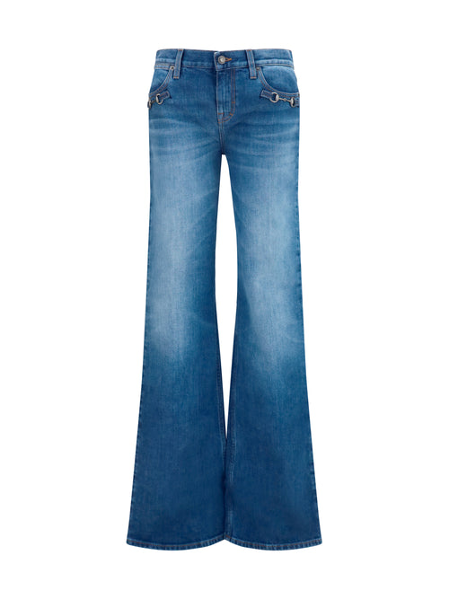 Gucci Stretch cotton Jeans with Horsebit - Blue