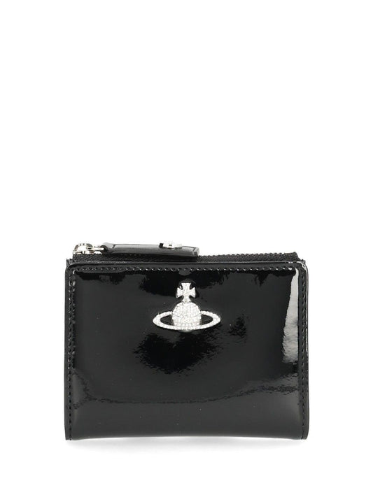 Vivienne Westwood Slim Card Holder With Flap - Black