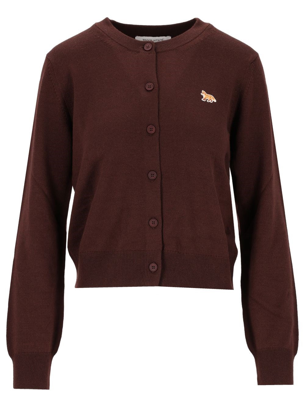 Maison Kitsuné Merino Wool Cardigan - Brown