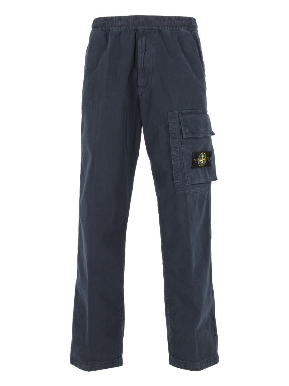 Stone Island Stretch Organic Broken Twill Cotton, Garment Dyed 'Old' E - Blue