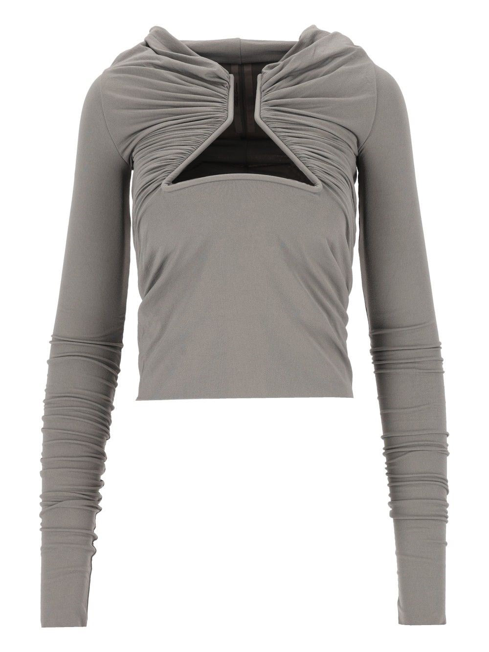 Rick Owens Long Sleeve Prong Top - Grey