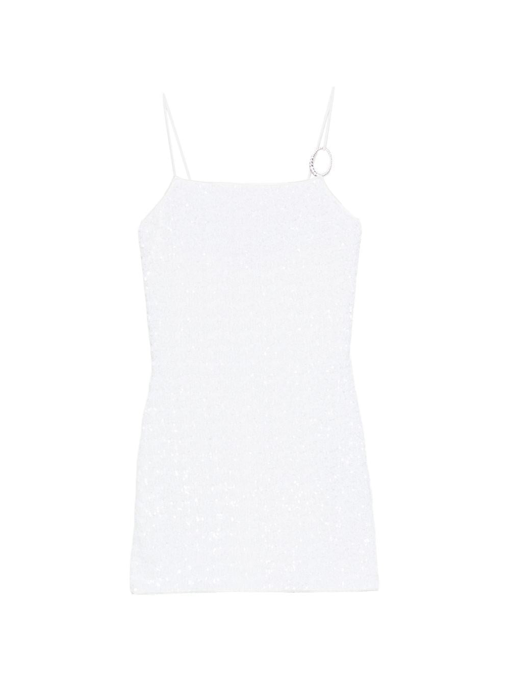 Oseree Mini Sequin Dress - White