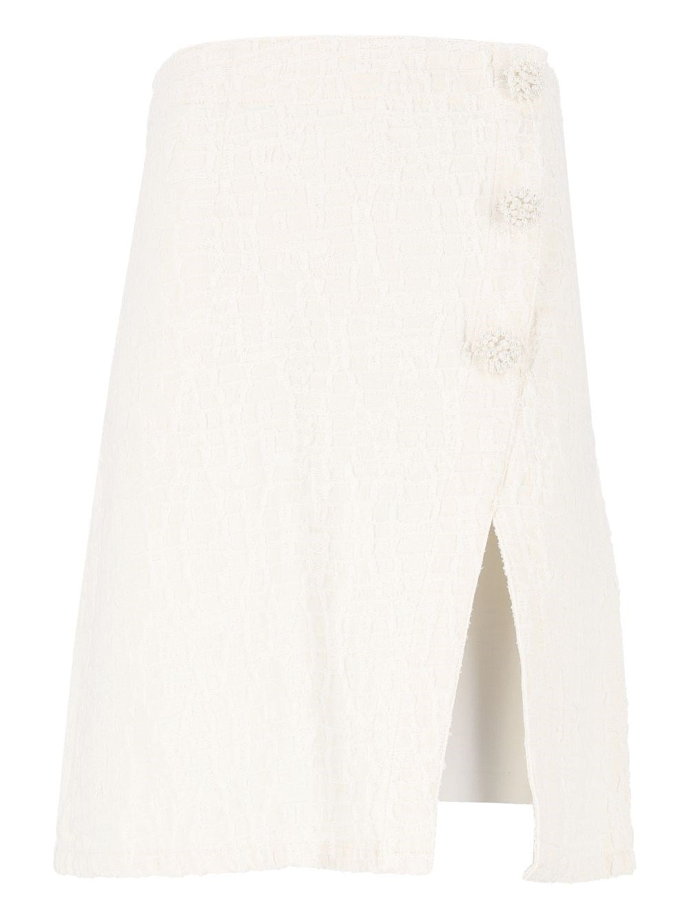 Self-Portrait Midi Skirt - White