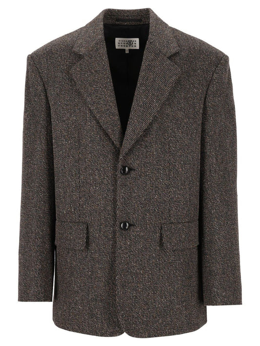 Mm6 Maison Margiela Single-Breasted Jacket - Brown