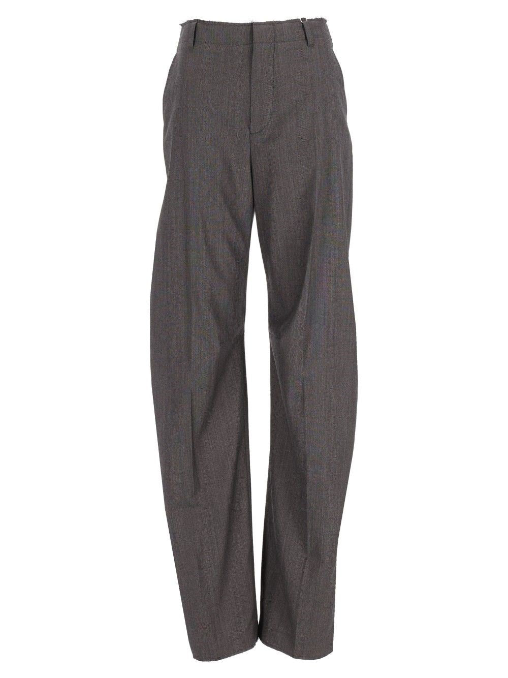 Mm6 Maison Margiela Wide-Legged Tailored Trousers - Grey