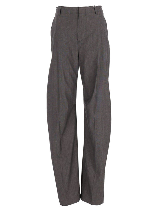 Mm6 Maison Margiela Wide-Legged Tailored Trousers - Grey