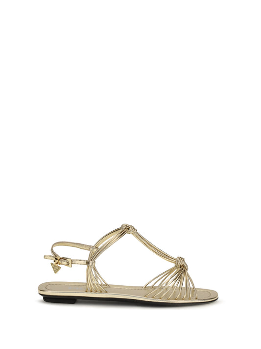 Prada Mordoré nappa Sandals - Platino