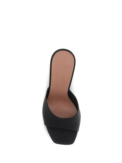 Amina Muaddi Dalida satin Sandals - Black Satin