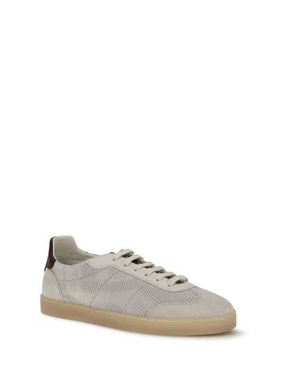 BRUNELLO CUCINELLI Cotton knit and leather Sneakers