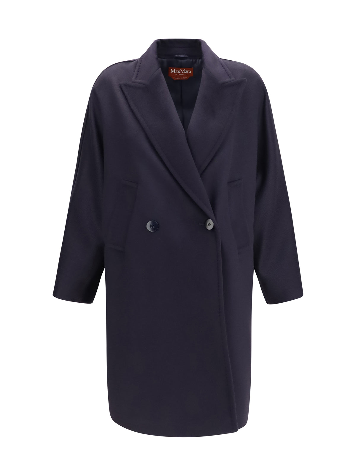 Max Mara Studio Double breasted wool drap Coat - Blue