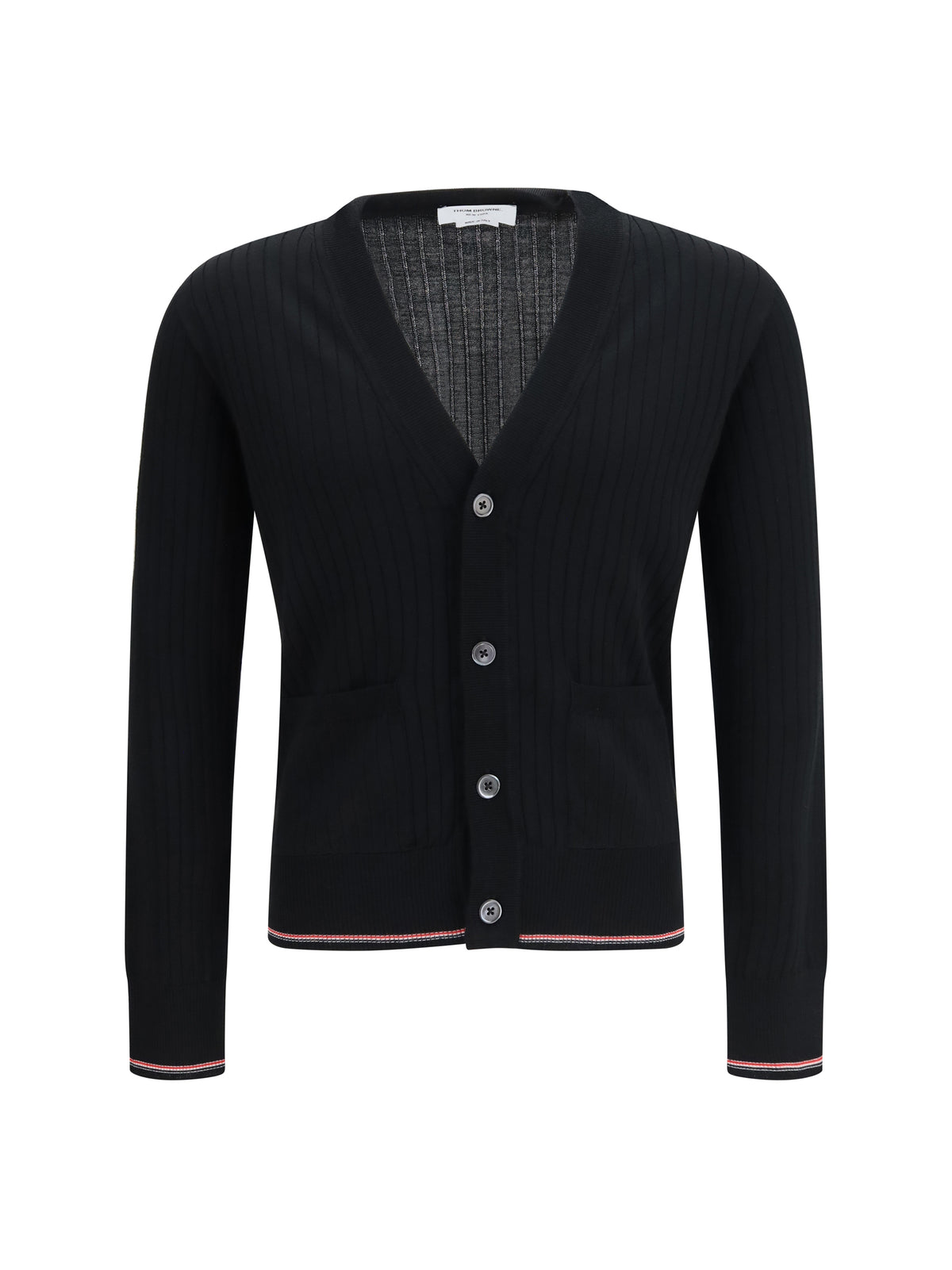 Thom Browne Ribbed merino wool Cardigan - Black