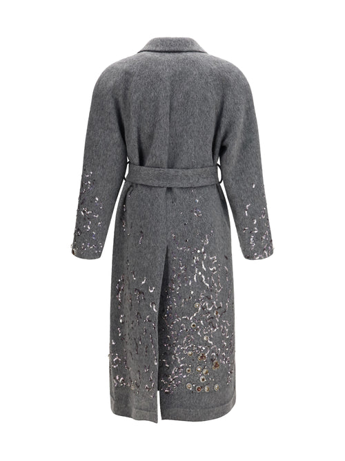 Valentino Mohair and Wool-Blend Coat - Grey