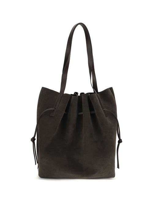 Yuzefi Scallop suede Shoulder Bag - Ganache