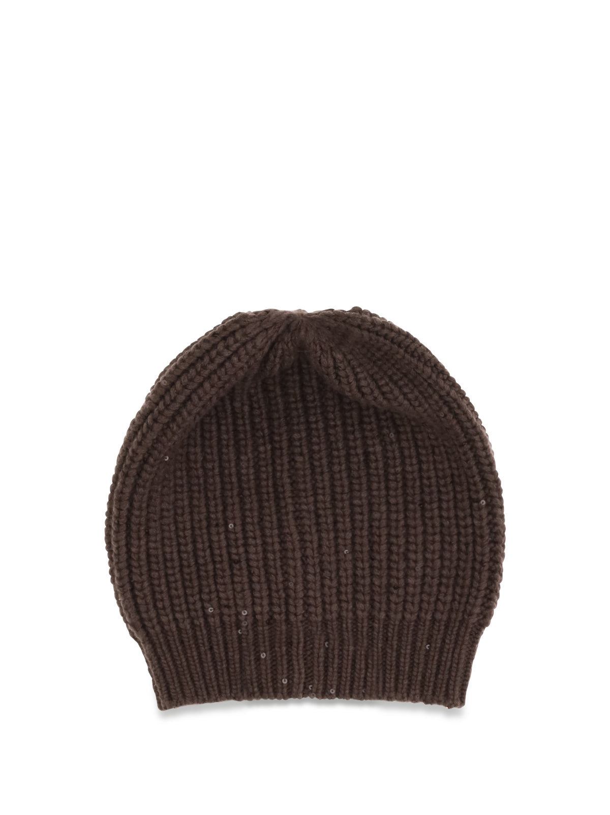 Brunello Cucinelli Cashmere Beanie with sequins - Fondente