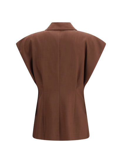 PINKO Rustic-effect sleeveless Jacket