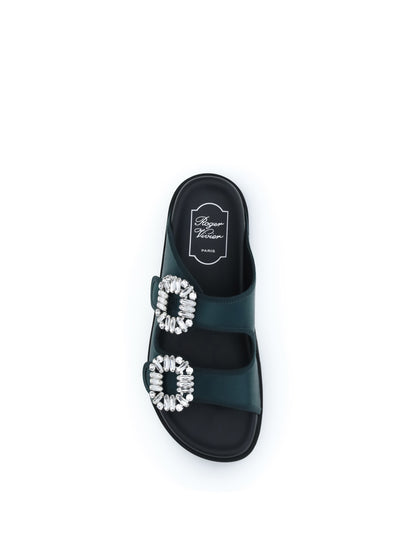 ROGER VIVIER Slidy Viv Sandals with strass