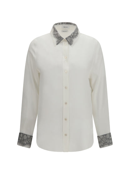 Alexander McQueen Floral lace detail Shirt - Light Ivoty