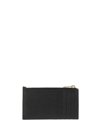 Saint Laurent Leather Cardholder - Black