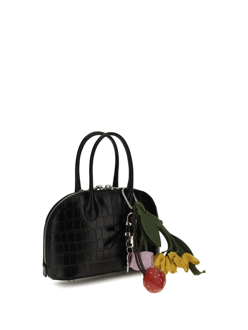 Self-Portrait Toast crocodile-effect leather Handbag - Black